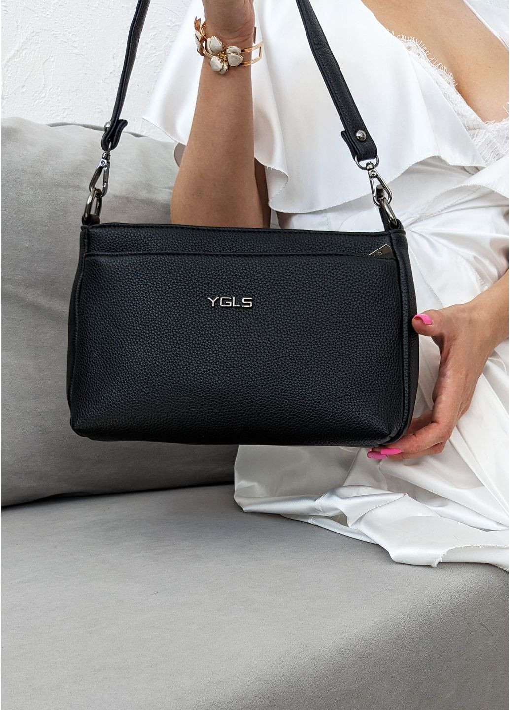 Компактна чорна сумка з екошкіри InFashion Сумка (360751145)