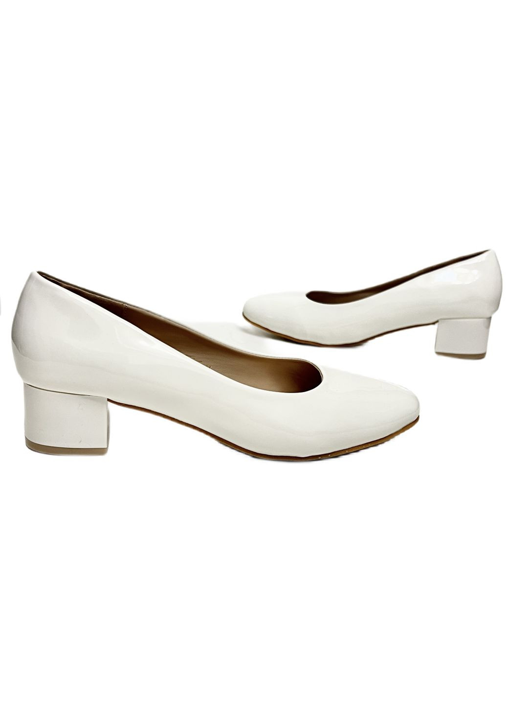Seven Лаковые белые туфли на устойчивом каблуке лодочки белый з искусственная кожа, — всесезон (314508316)