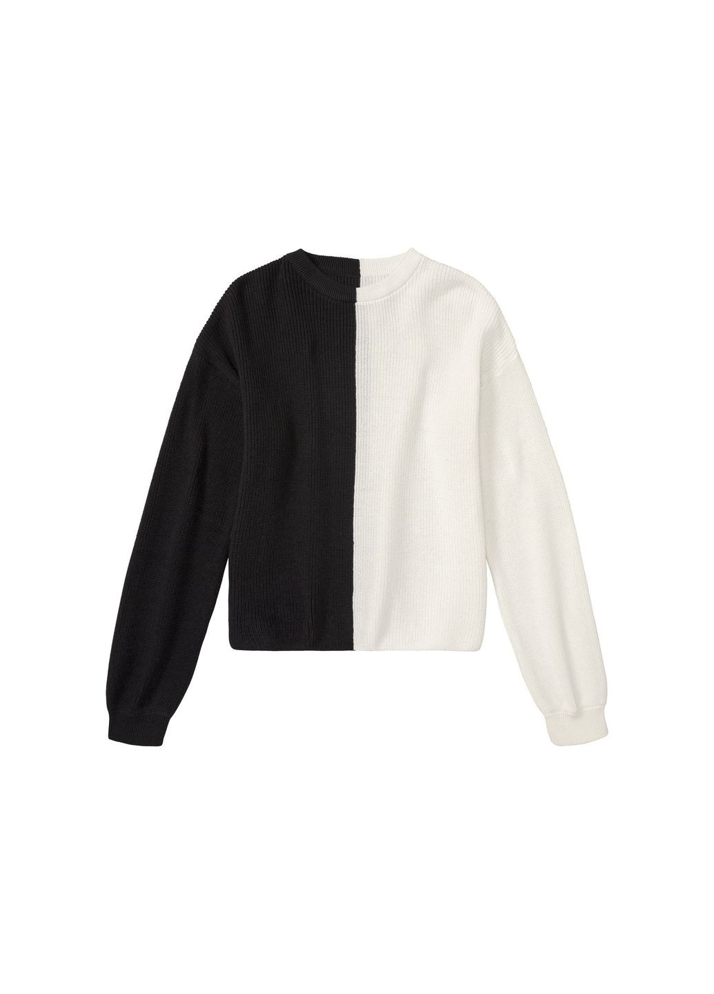 Комбинированный демисезонный джемпер вязаный для девочки lidl 431080 черный, белый Pepperts