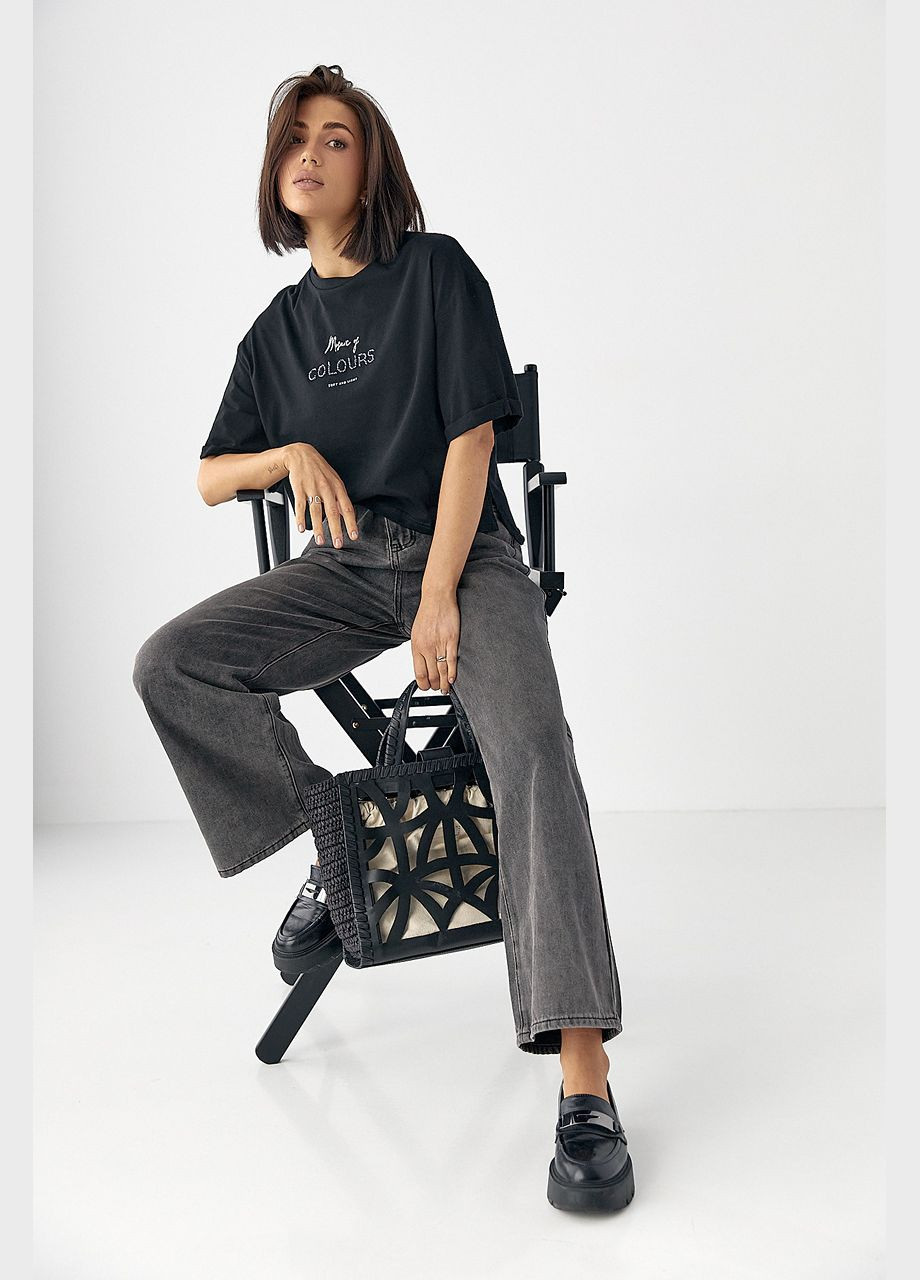 Футболка с надписью из бисера Lurex - (326065785)