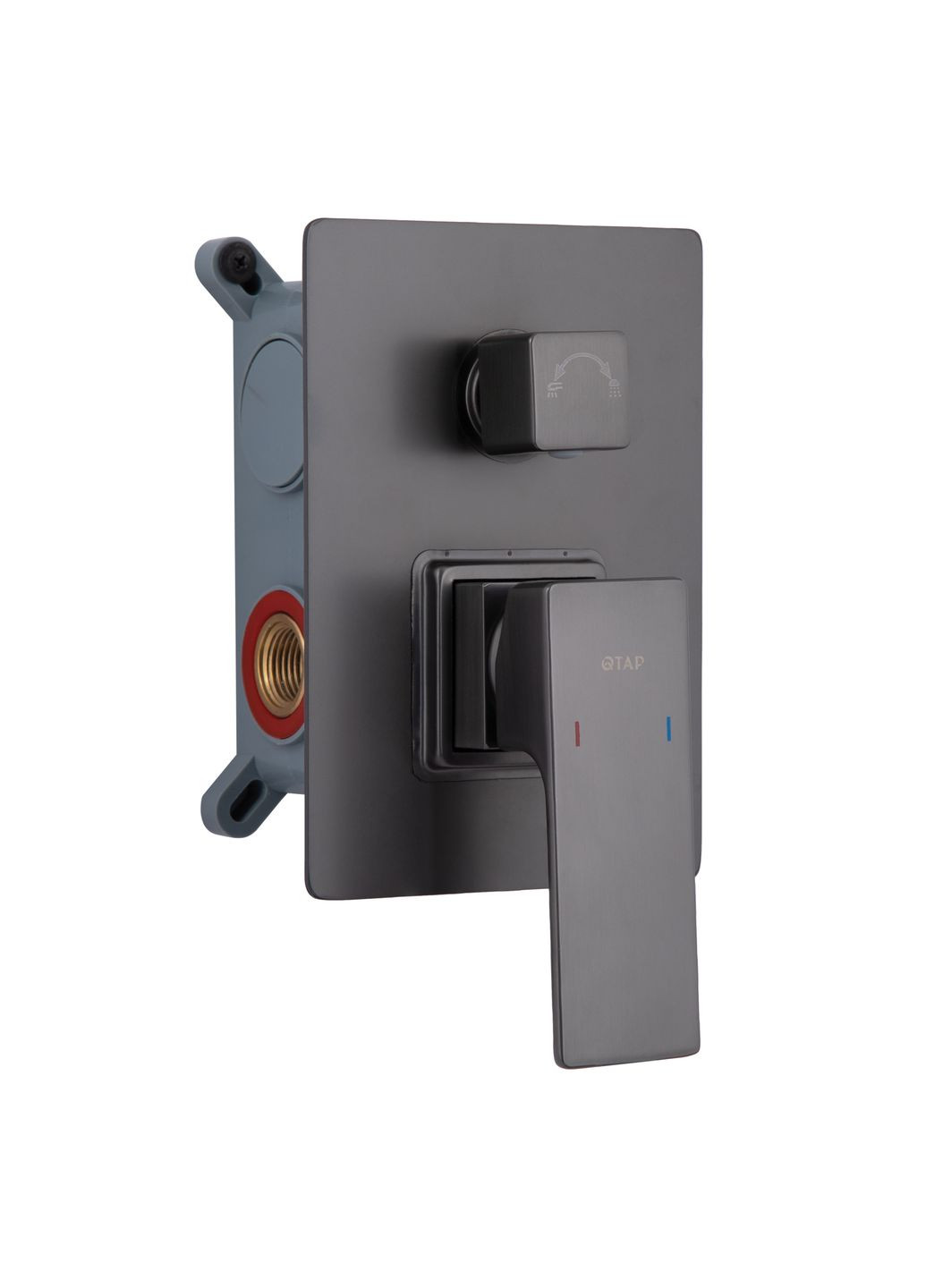 Душевая система для душа Gemini скрытого монтажа на два потребителя QTGEM113GMB45698 Gunmetal Black PVD Qtap (332055101)