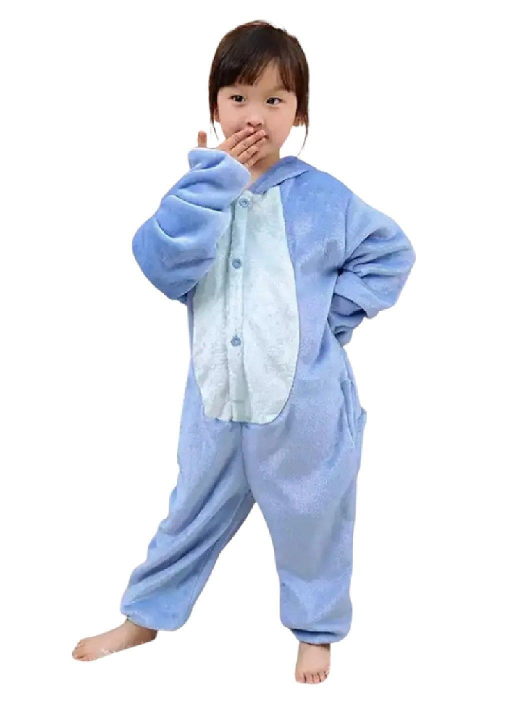 Детская пижама кигуруми костюм с застежками кнопками капюшоном для детей размер 140 рост до 140 см (481563-Prob) Стич Unbranded (363009573)