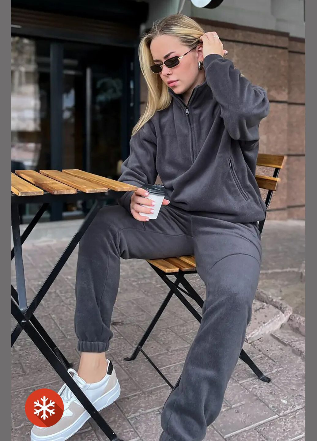 Жіночі теплі штани графітового кольору Reload (317310371)