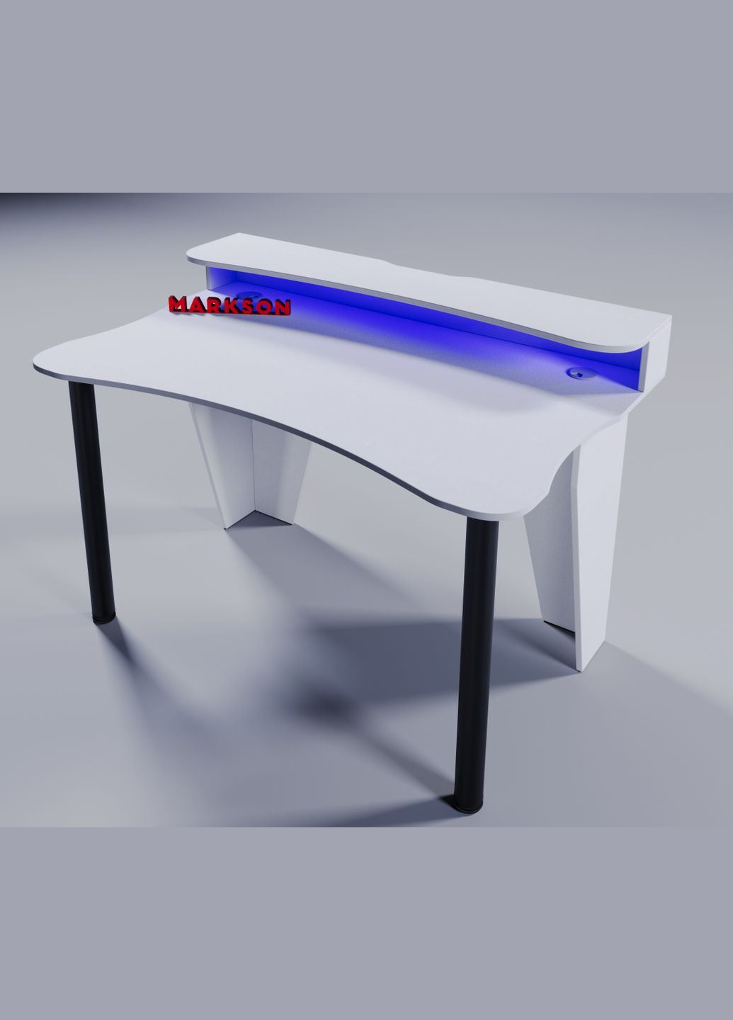 Геймерський комп'ютерний стіл з RGB підсвіткою "ARES - PRO" білий, ігровий Markson MS903 білий (319155120)