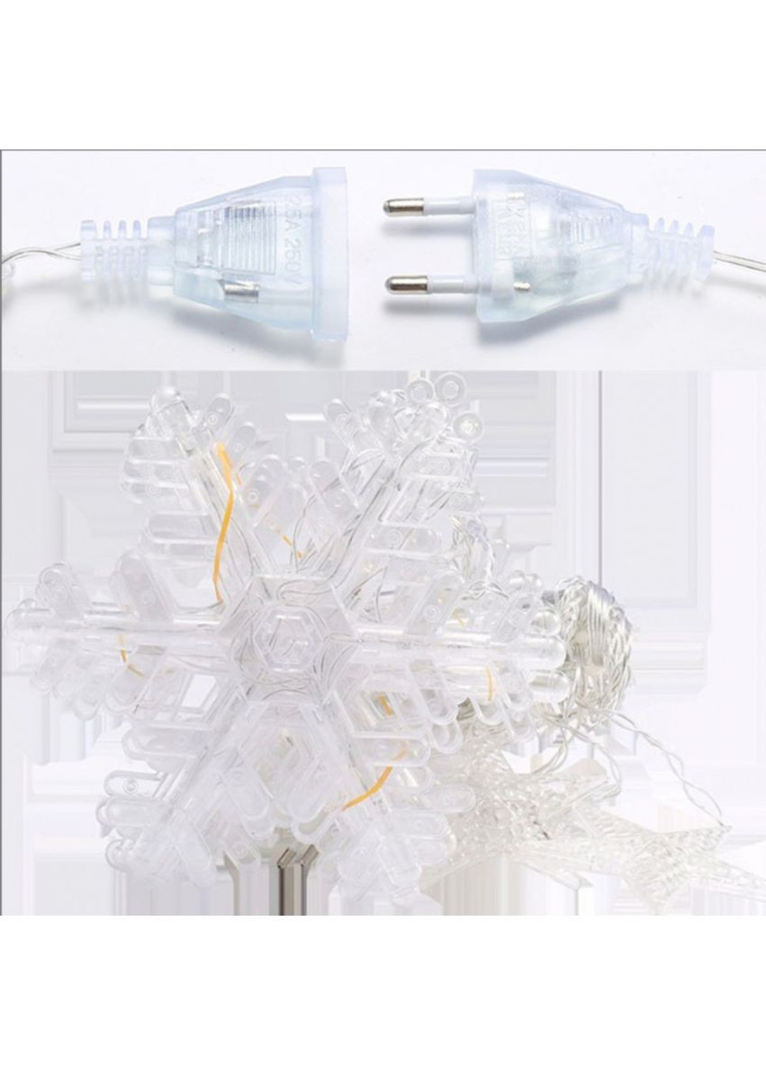 Гірлянда штора 3х0,9 м світлодіодна сніжинка і зірка LED 108L 12 шт мідний провід 9V 360 градусів Garlando (367724089)