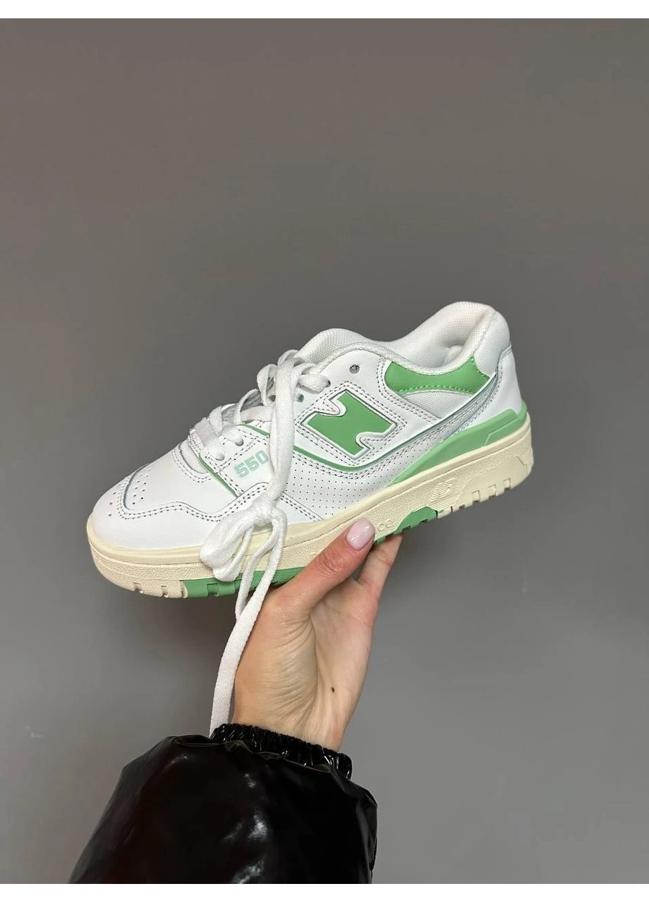 Білі кросівки чоловічі new balance 550 white green v2 нью беланс 550 білі демісезон No Brand