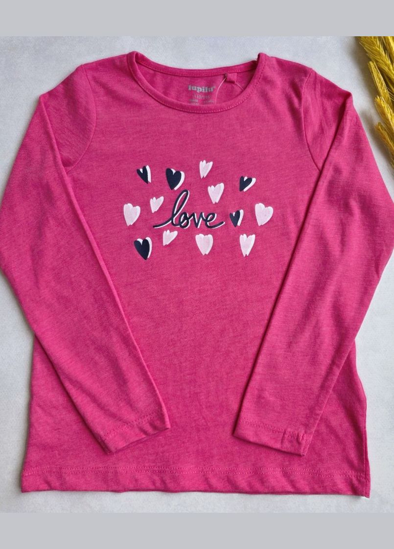 Розовый демисезонный лонгслив Lupilu с сердечками