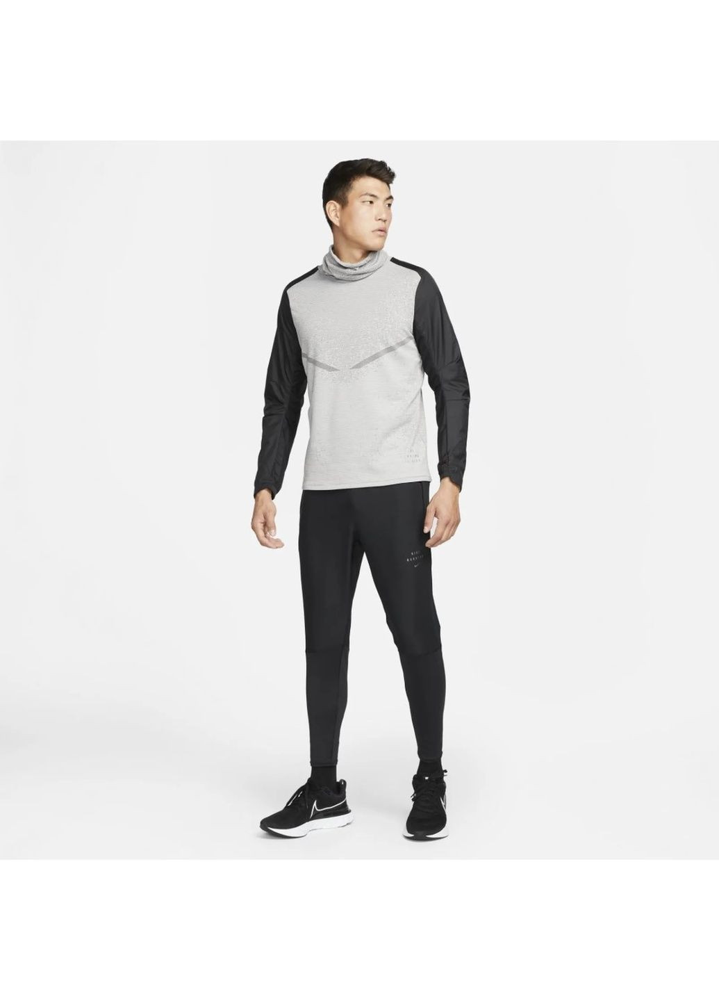 Свитшот мужской Therma-Fit Adv Run Division Grey/Black Nike (364837614)
