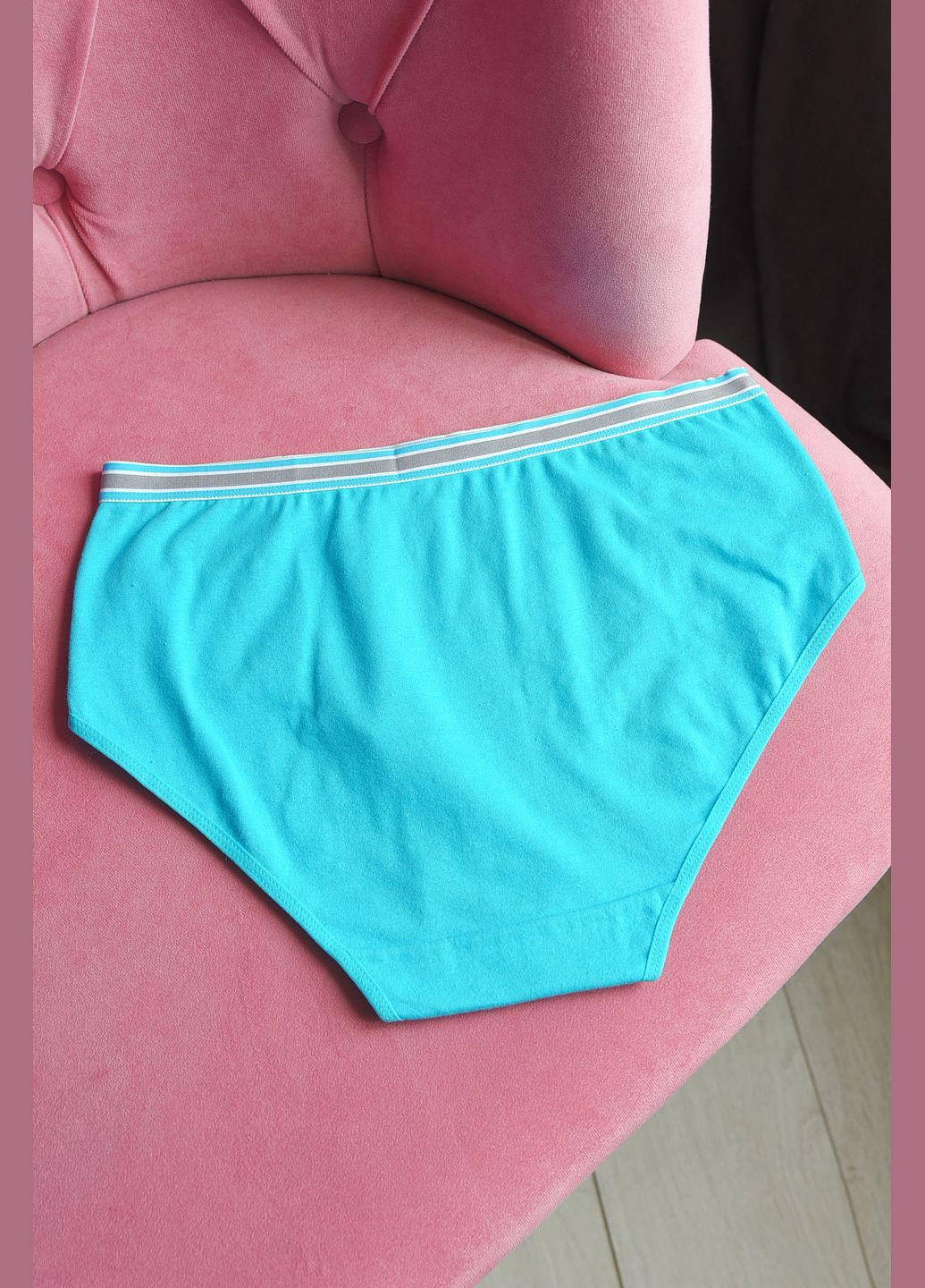 Труси жіночі напівбатальні блакитного кольору Let's Shop (296551485)