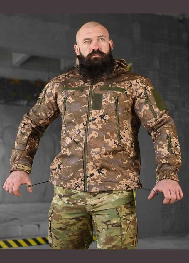Тактична демісезонна куртка SoftShell піксель No Brand (317243829)