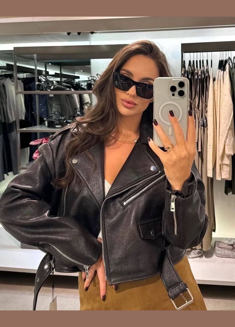 Коричневая куртка-косуха No Brand