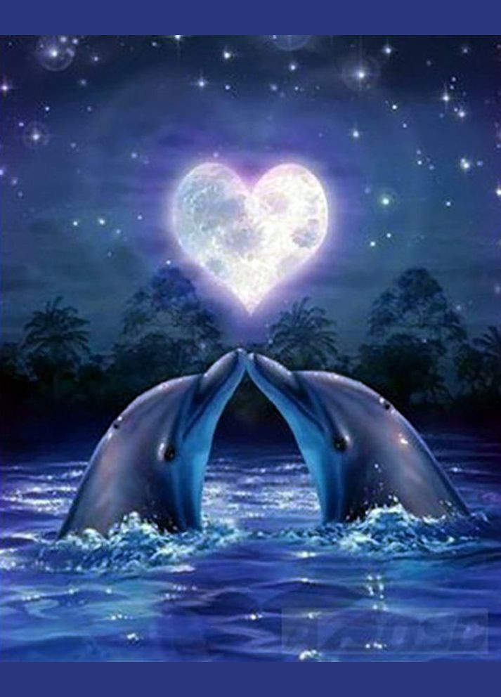 Набор алмазной вышивки "Влюбленные дельфины" Чарівний діамант (333710507)