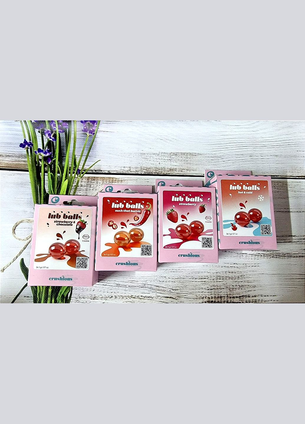 Бразильські вибухові кульки для масажу Lub Balls Hot&Сold з ефектом холоду та тепла Crushious (297133077)