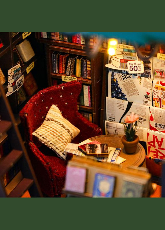 Румбокс "Книжный Магазин" интерьерный конструктор DIY набор M2314 с подсветкой No Brand (335063911)
