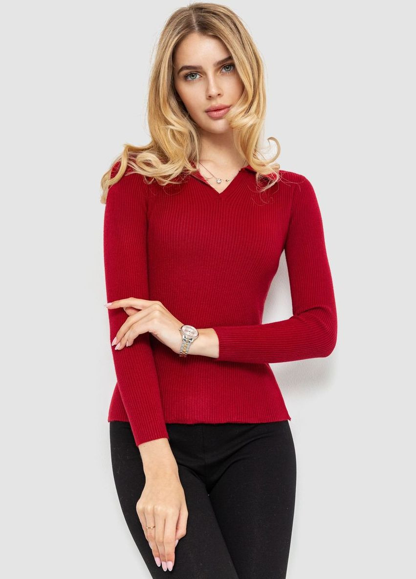 Кофта жіноча в рубчик, колір бордовий, Ager (288750608)