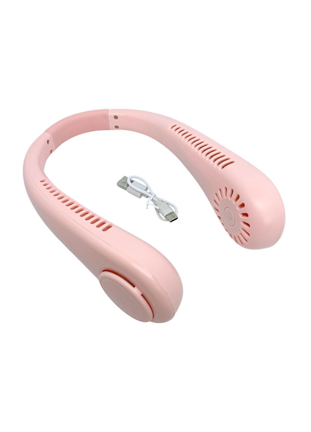 Вентилятор на акумуляторі подвійний на шию портативний зарядка від USВ ЮСБ Neck Fan рожевий No Brand (331155409)