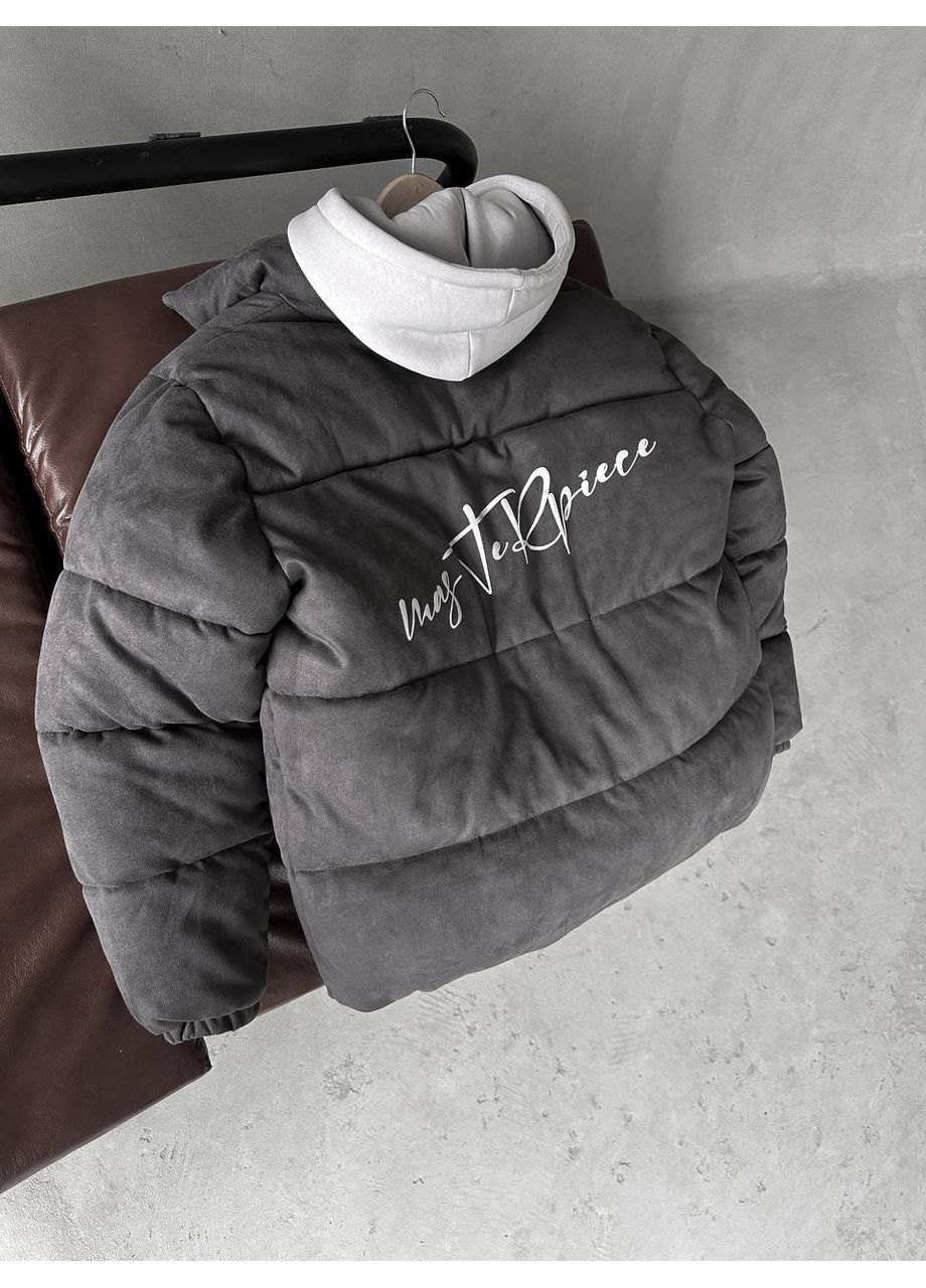 Сіра чоловіча куртка пуфер No Brand