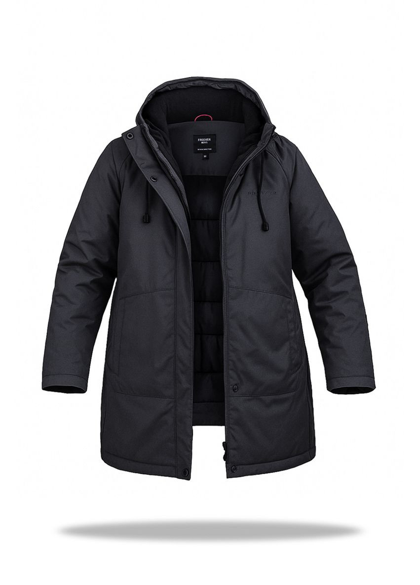 Черная зимняя парка nf 71005 черная Freever