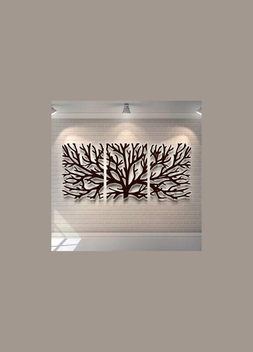 Панно 3D декоративне з об'ємом 15 мм для стін, Дерево 60 х 138 см коричневе Декоинт (276708392)