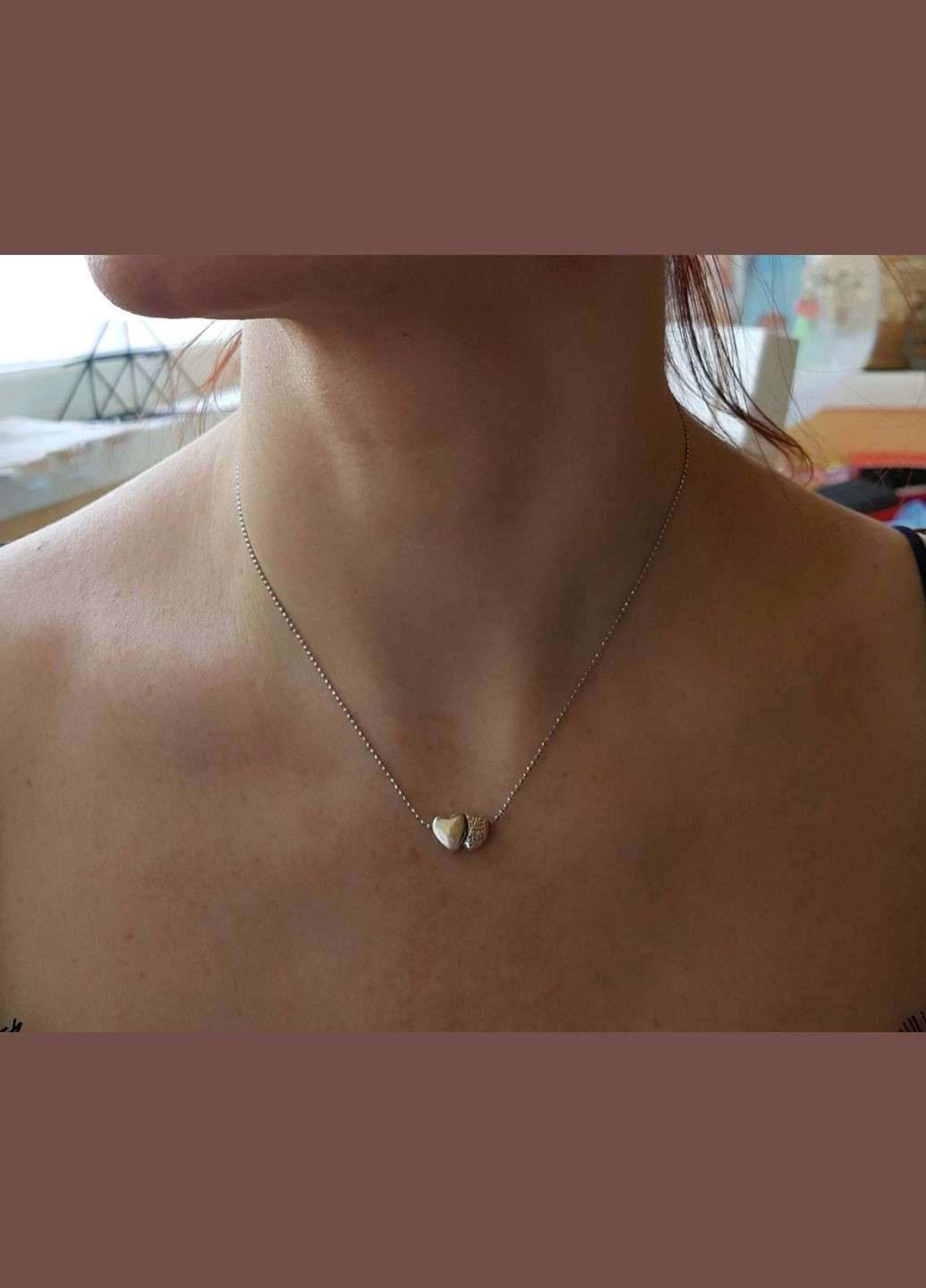 Серебряная подвеска шарм Два Сердца серебро 925 пробы Черненное 857 3.10г No Brand (306741366)