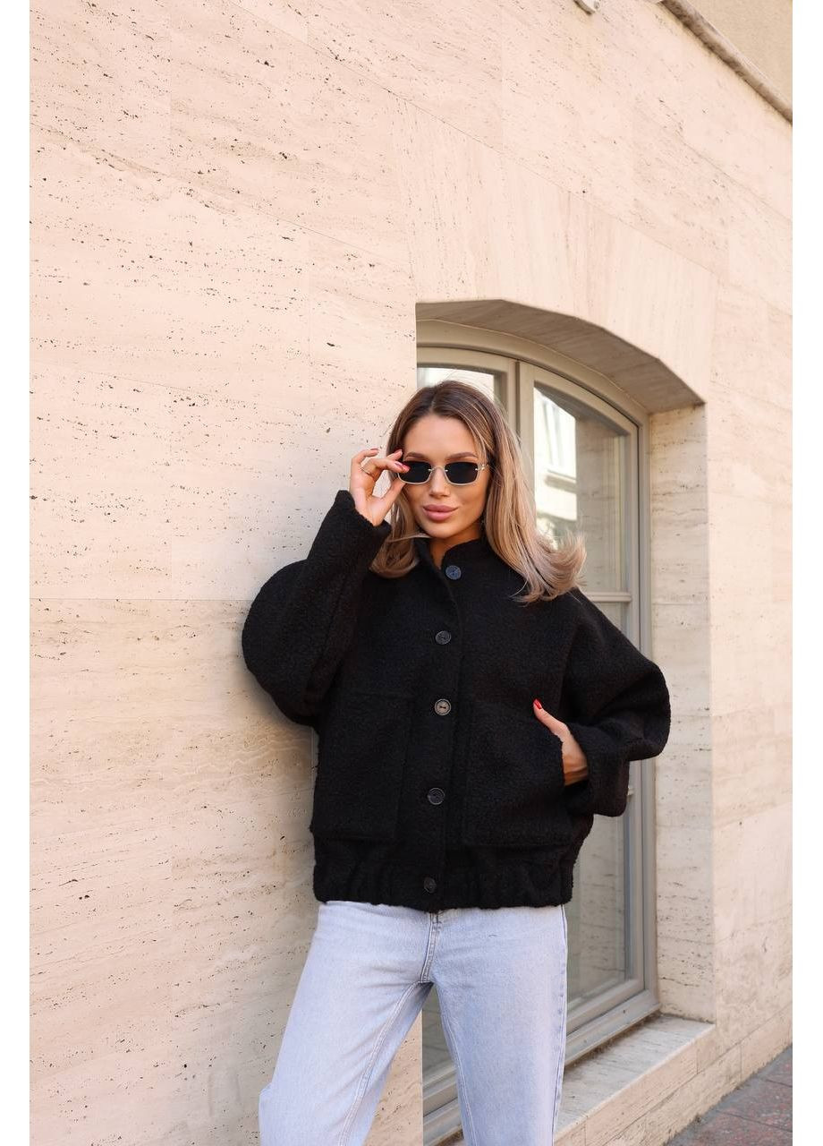 Женский бомбер оверсайз с баранкой Україна на пуговицах (360548506)