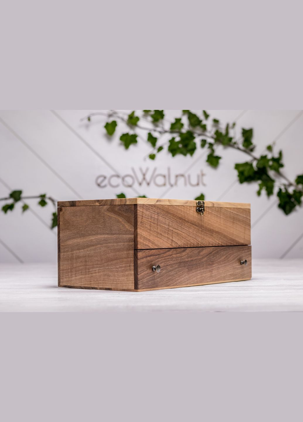 Коробочка для годинників зі скляною кришкою 10 з ящиком EcoWalnut (295266105)