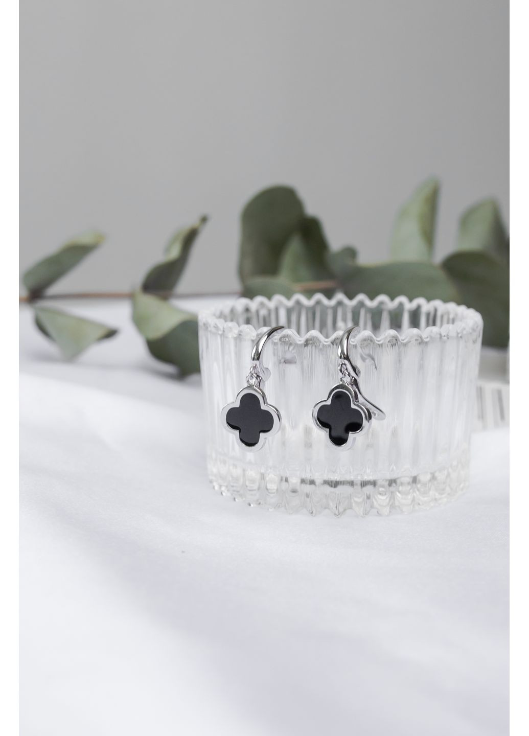 Серьги серебряные в стиле Ван Клифф 477-1с No Brand (358501395)