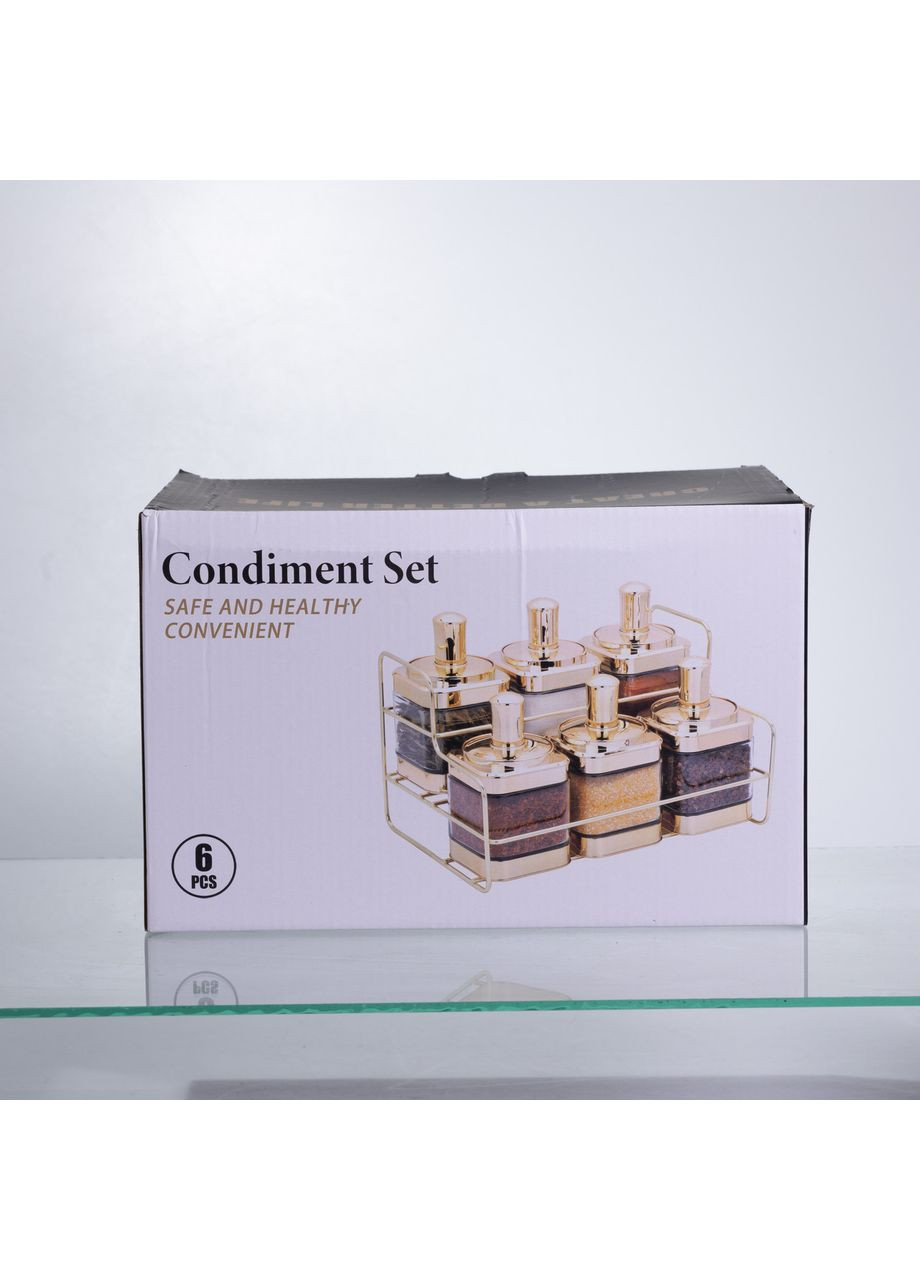 Набор банок для сыпучих продуктов с ложкой 6 шт, хром HP-1341 Yiwu (369446591)