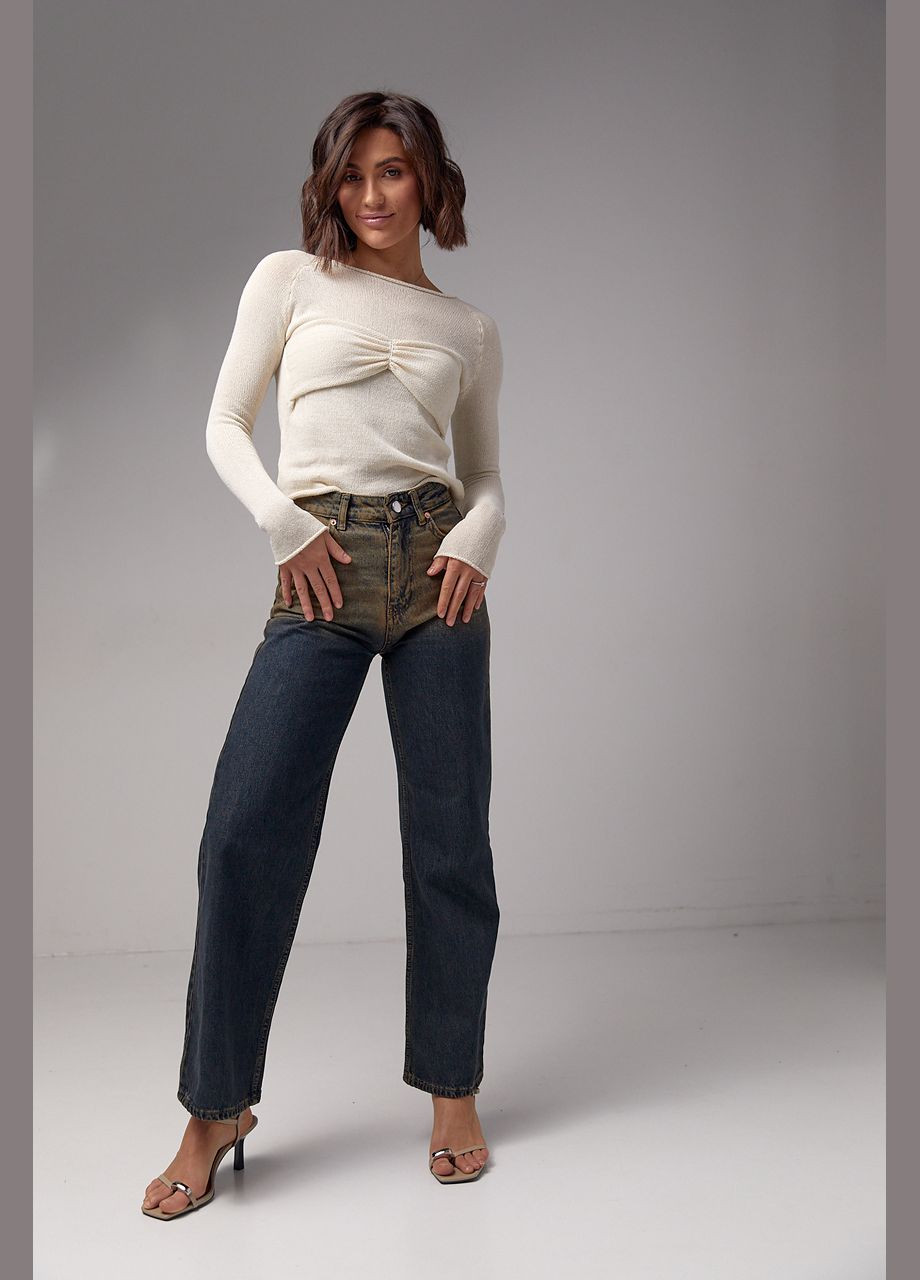 Жіночі джинси з ефектом two-tone coloring Lurex - (287340242)
