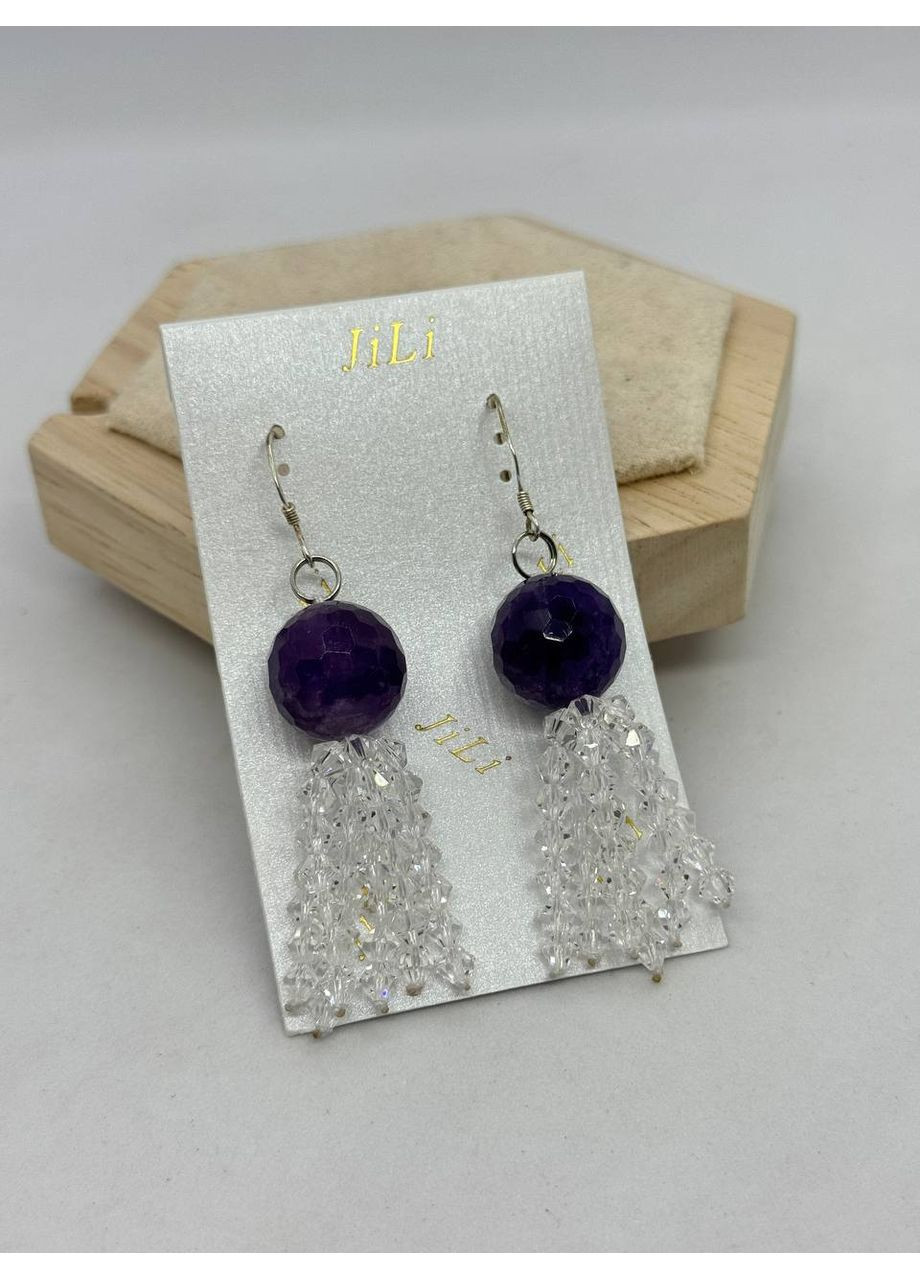 Серьги из аметиста 15 мм 7 см Фиолетовый No Brand (379645730)