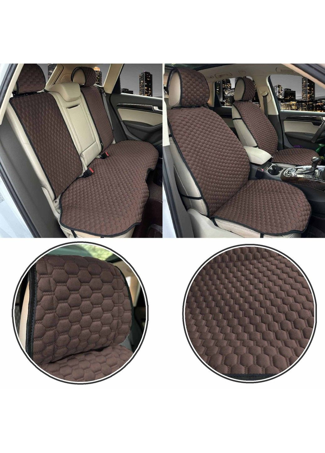 Накидки длясидінь Montana Комплект Чорні (Мікро Велюр Сота Преміум) No Brand (339067241)