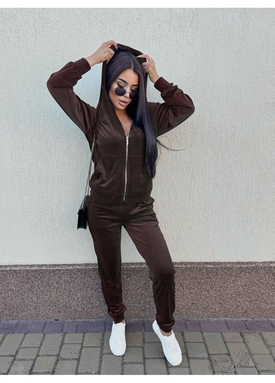 Велюровый женский костюм двойка Fashion (382028330)