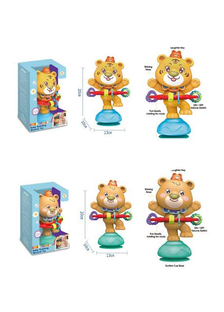 Іграшка тварина на присосці з тріскачкою, музична та зі світлом, 2 режими гучності, 2 види (7785A-B) No Brand (368029330)