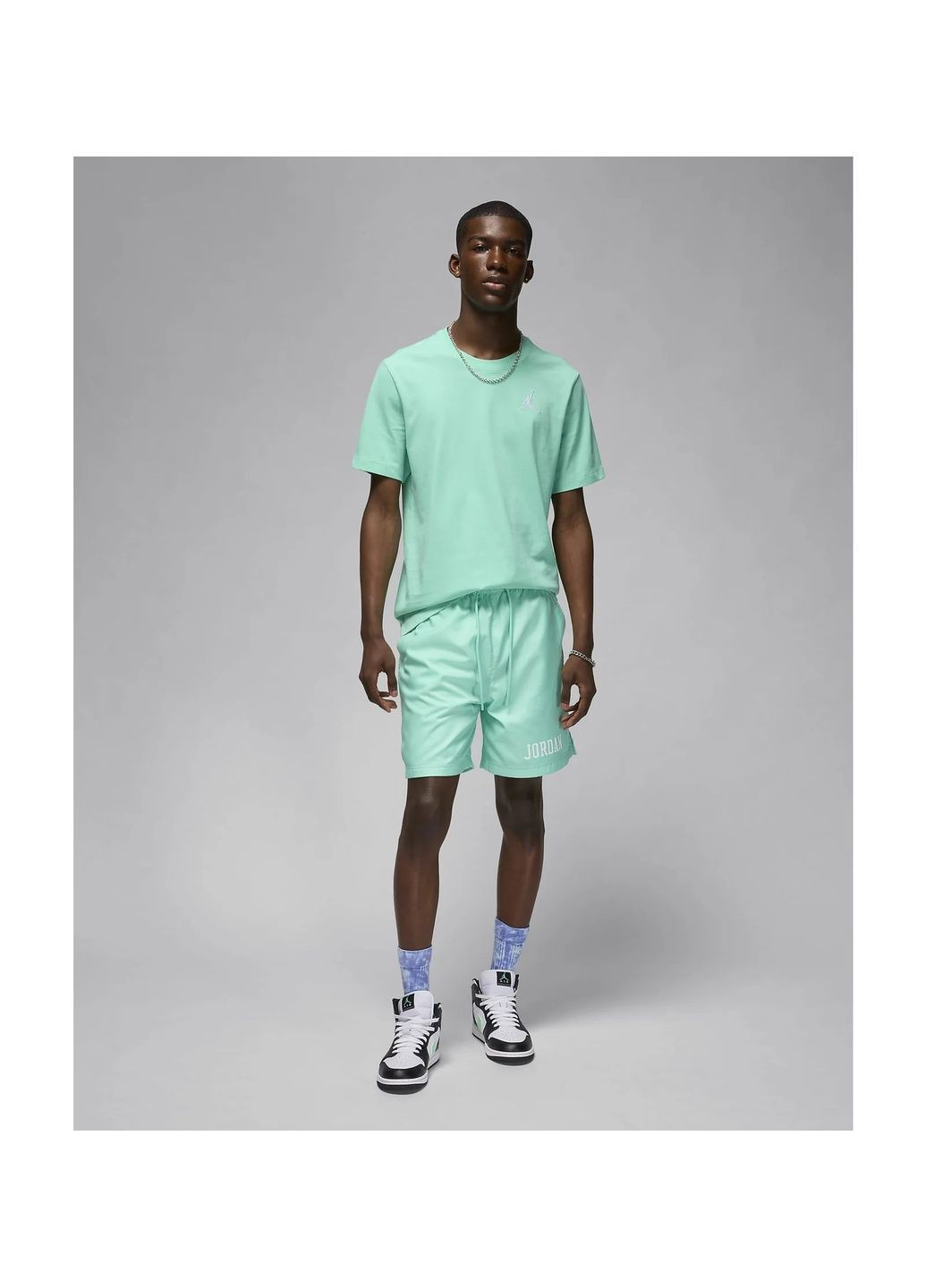 Бірюзова футболка чоловіча jumpman emb ss crew turquoise Air Jordan