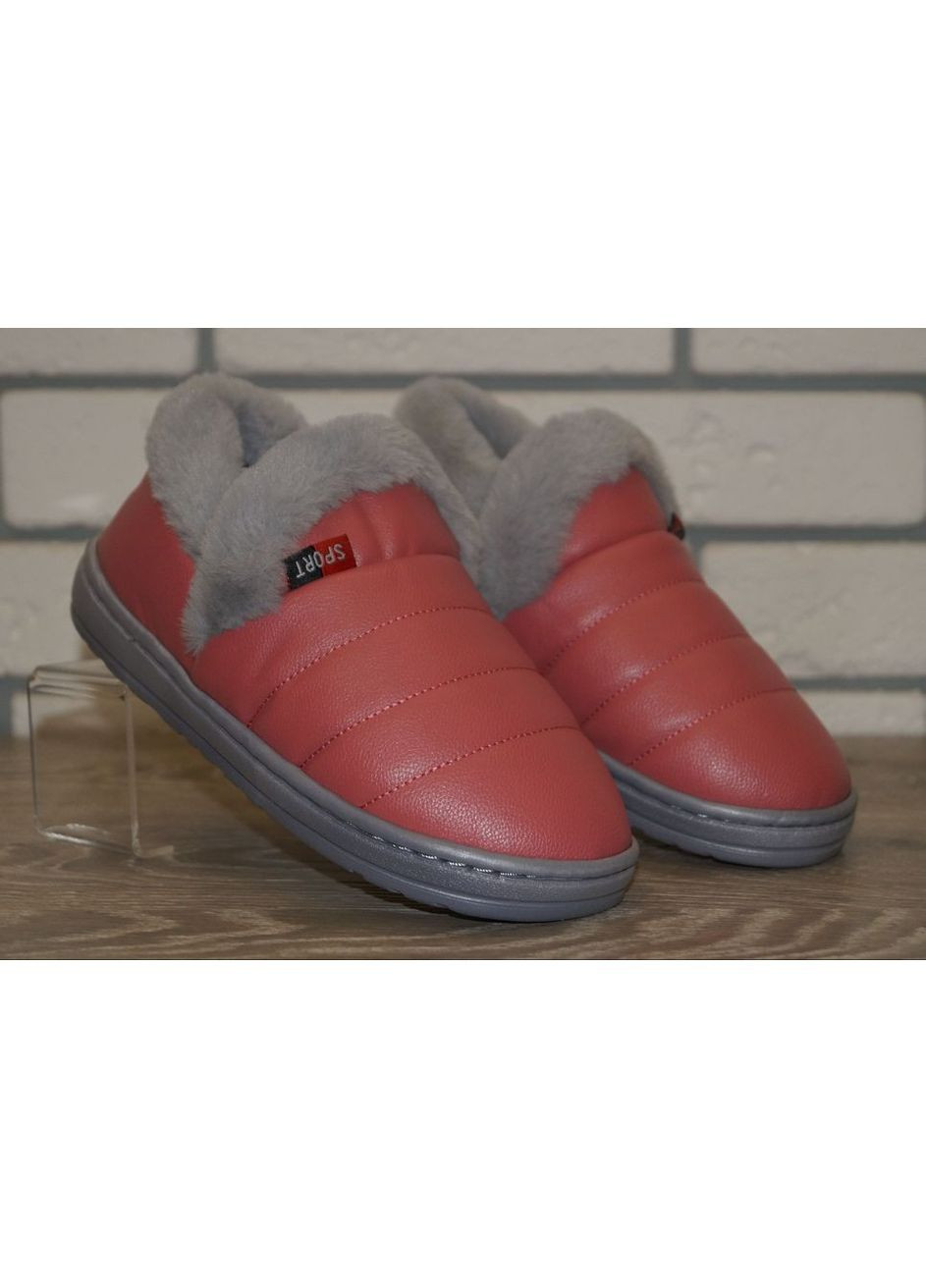 Розовые тапочки домашние чуни для девочки розовые Luck Line с мехом