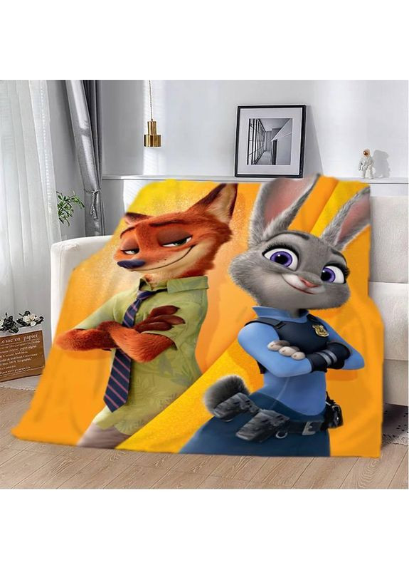 Плед плюшевый подарочный 3D Зоотрополис 160х200 см No Brand (358100047)