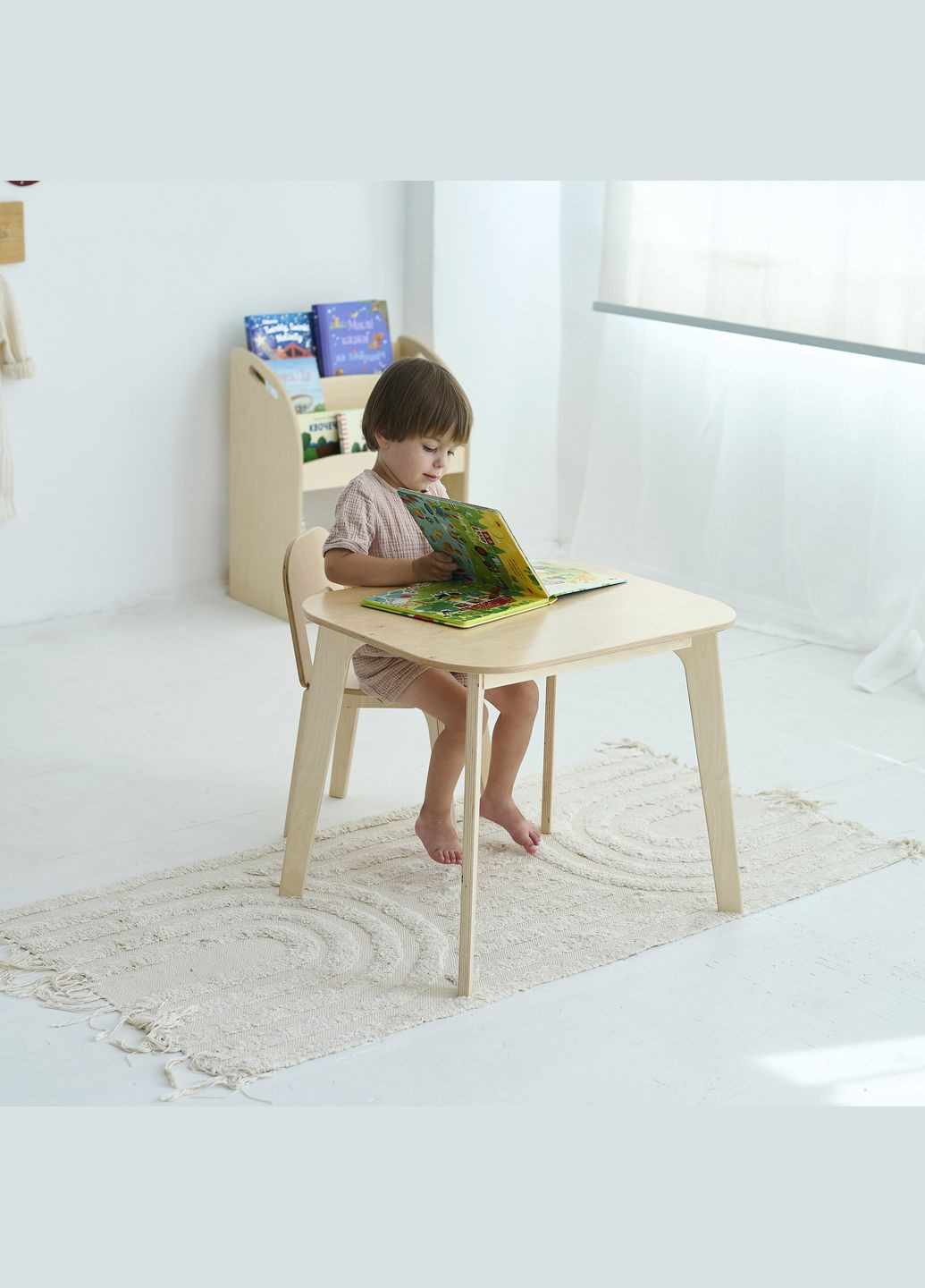 Дитячий столик і стільчик для дітей 4-7 років Натуральний Tatoy (292867419)