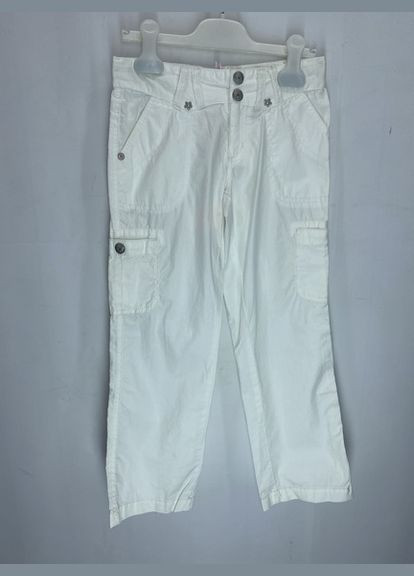 Белые повседневный летние прямые брюки No Brand