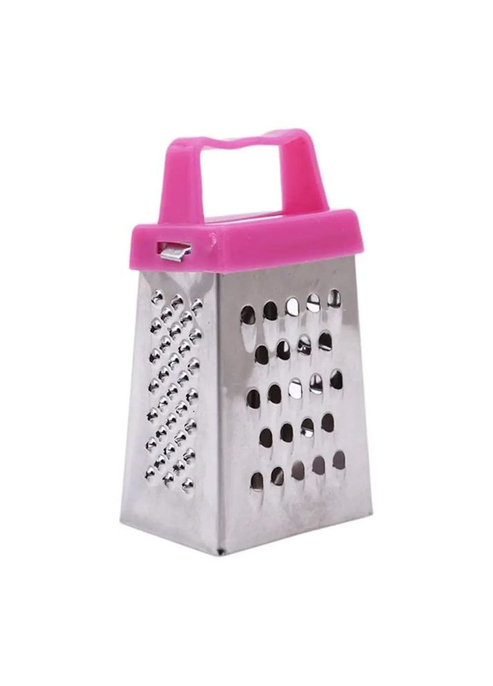 Міні терка для шоколаду, сиру, горіхів, часнику 3-стороння з нержавіючої сталі (висота 7.5 см) Рожевий Kitchen Master (317499584)