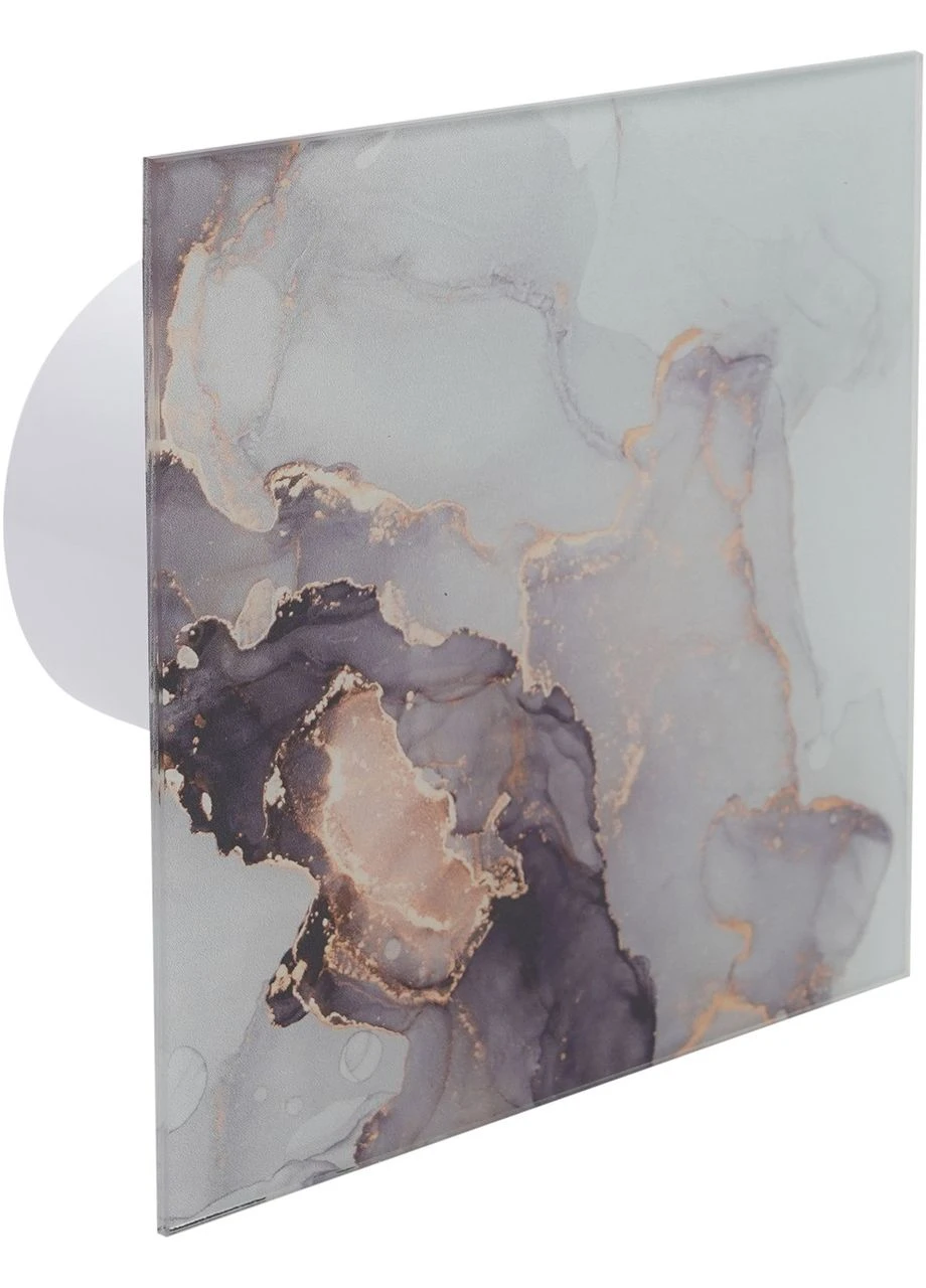 Вентилятор витяжний з таймером і скляною мармурною панеллю dRim 100 TS BB MARBLE PINK GOLD Glass airRoxy (389124719)