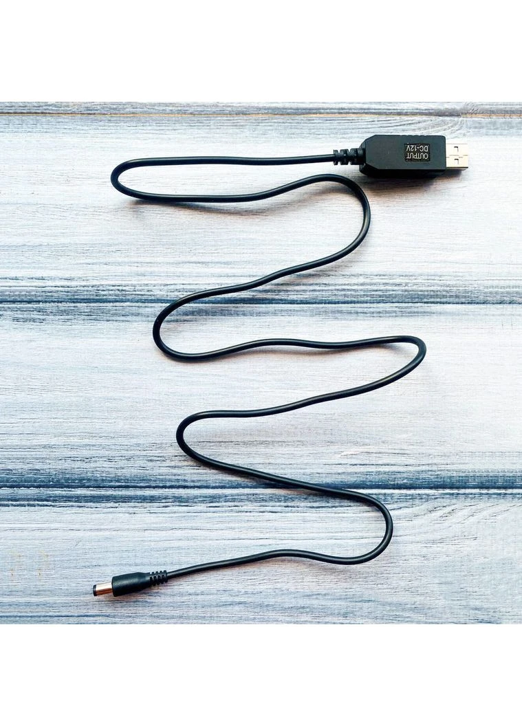Шнур кабель живлення для роутера з підвищенням напруги:: USB-DC 5.5x2.5 на 12V No Brand (380688535)