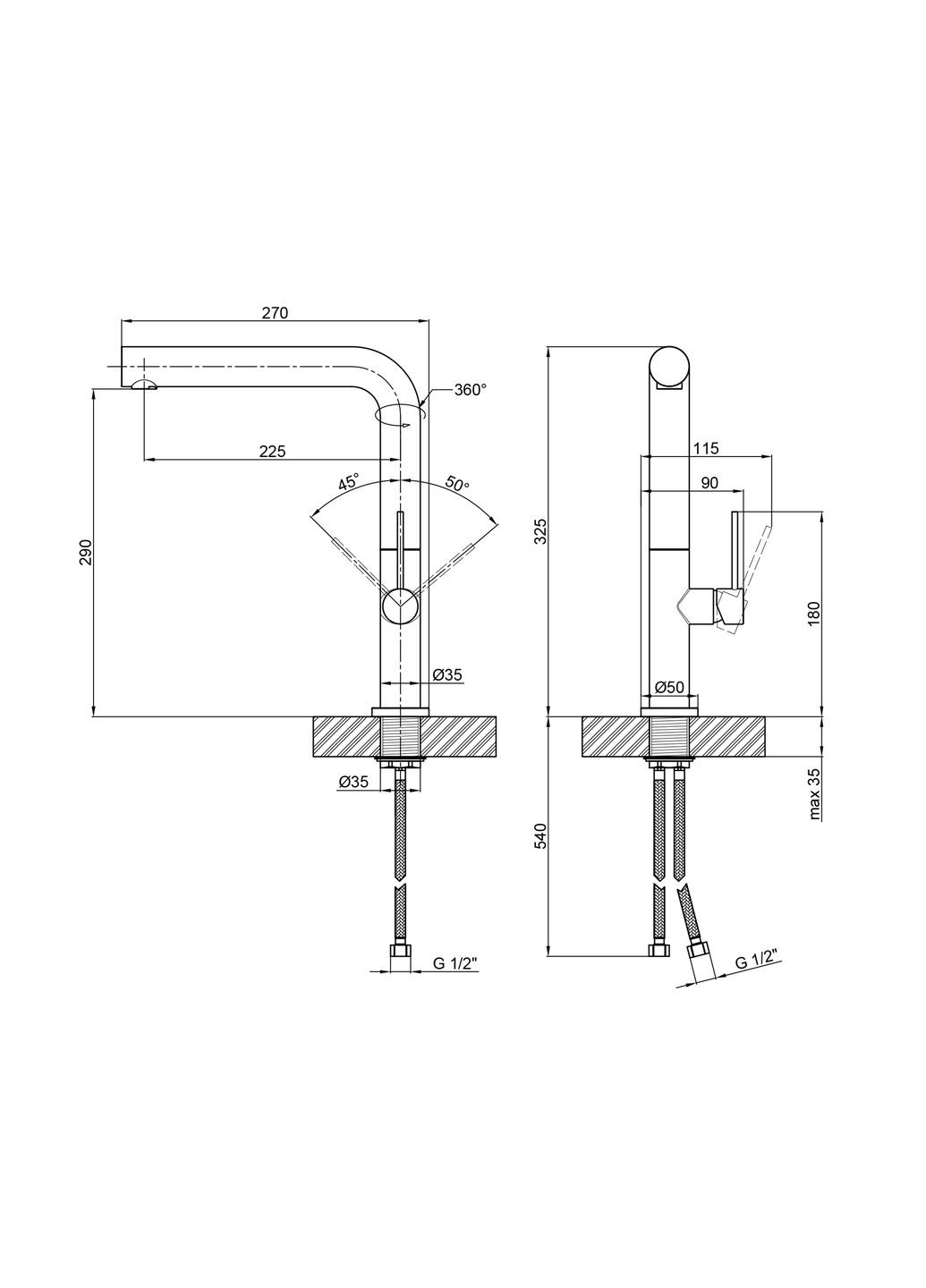 Смеситель для кухни Zdenek QTZDN9032103FC Brushed Nickel PVD Qtap 9032103FC (346492548)