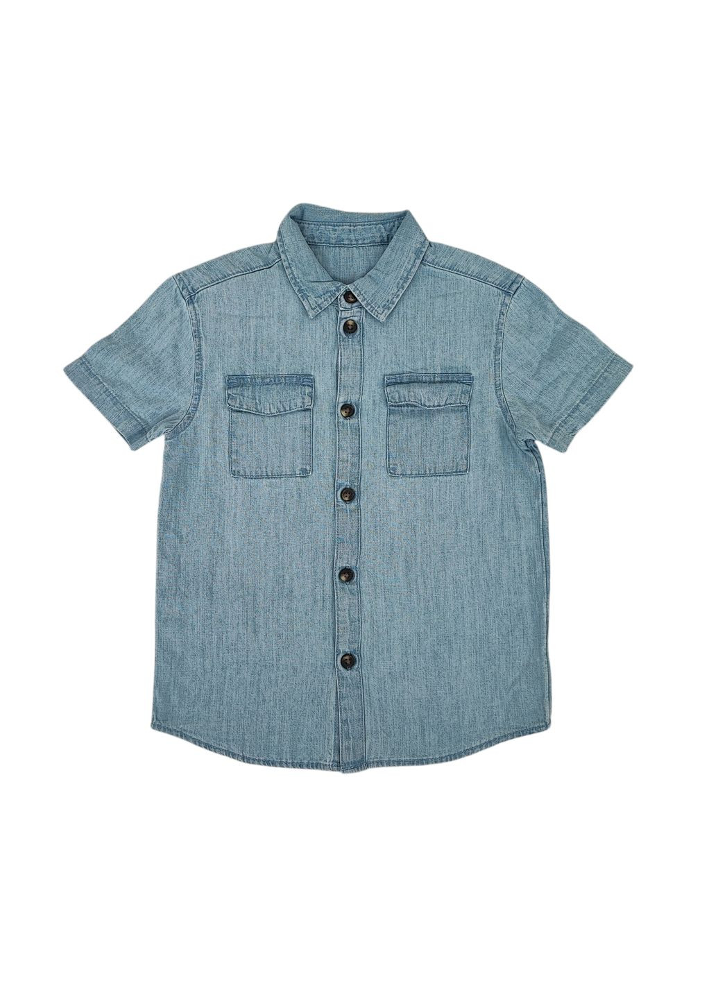 Дитяча джинсова сорочка для хлопчика 110-116 см Блакитний (250122041) George (322136015)