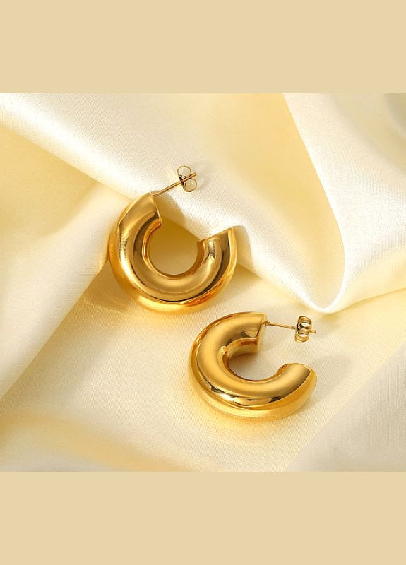 Сережки на кожен день золотисті No Brand (335381324)