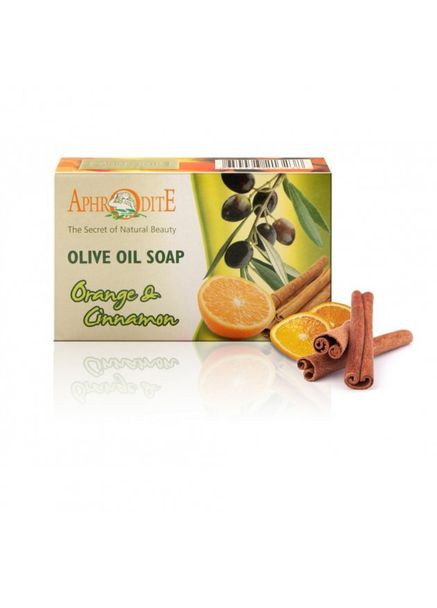 Натуральне оливкове мило з маслом апельсина і корицею 100г (Z79) Aphrodite (273257930)