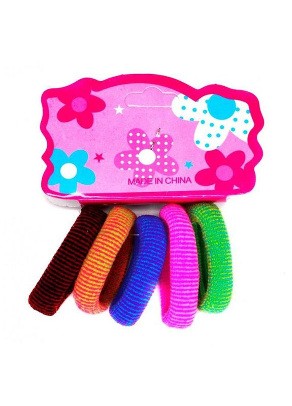 Детская резинка для волос 0301-1126 микрофибра, разноцветный, набор 5 шт. No Brand (362569826)