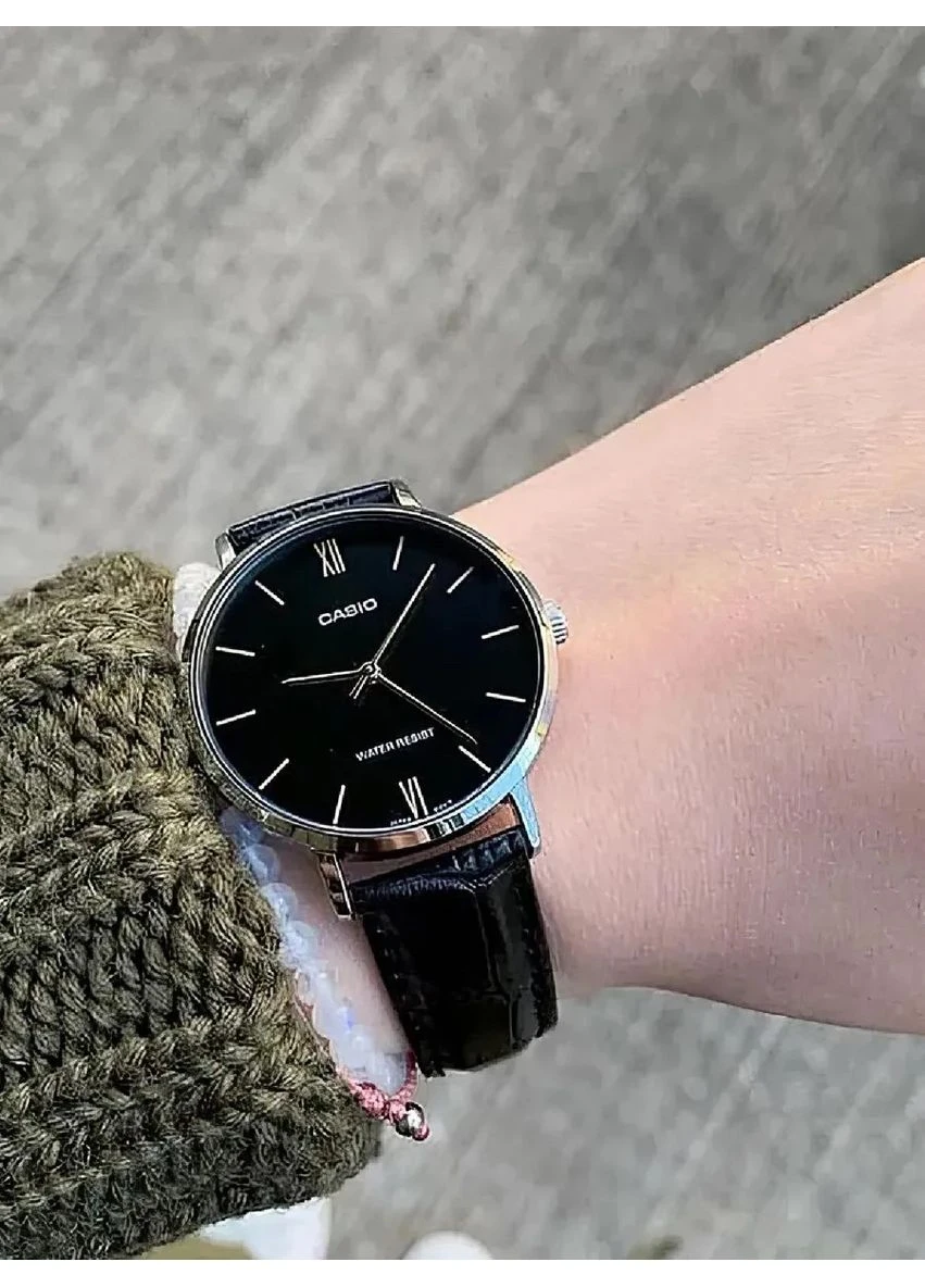 Чоловічий годинник MTP-VT01L-1B, кварцовий, шкіряний ремінець, WR 30 м Casio (402865844)