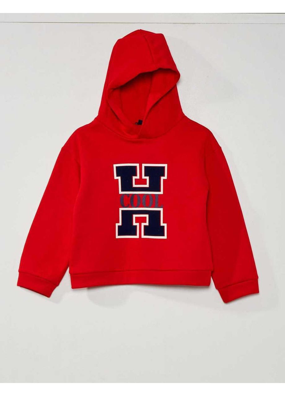 Худи флис,красный с принтом, Kiabi (368150860)