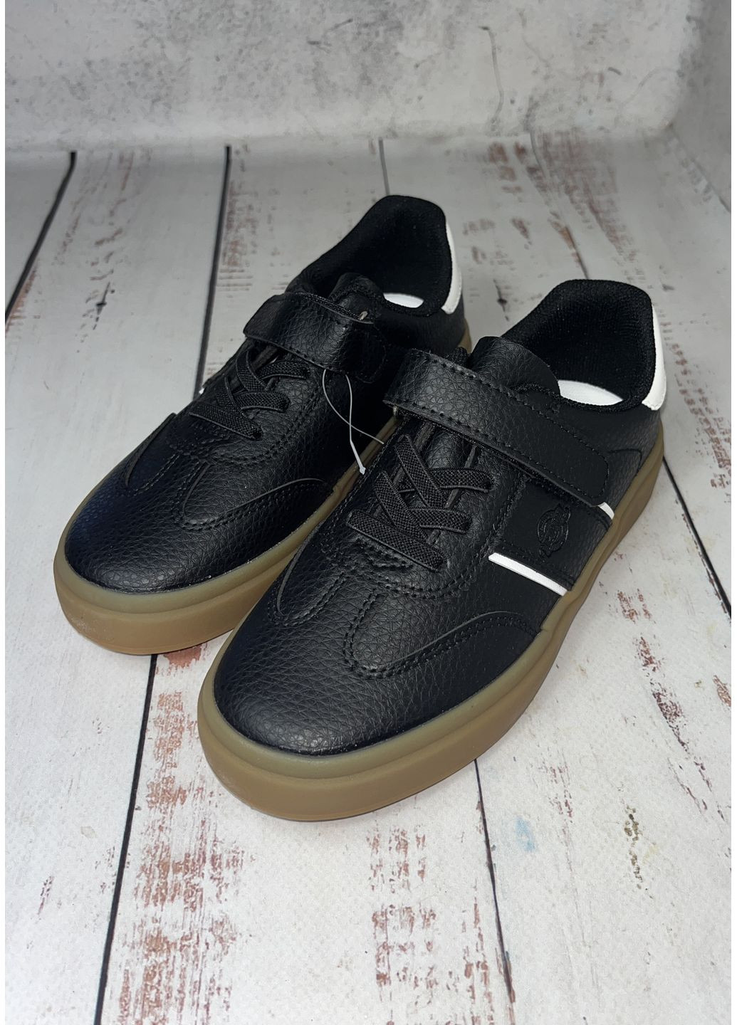 Черные всесезонные кроссовки кеды детские черный (637) Apawwa