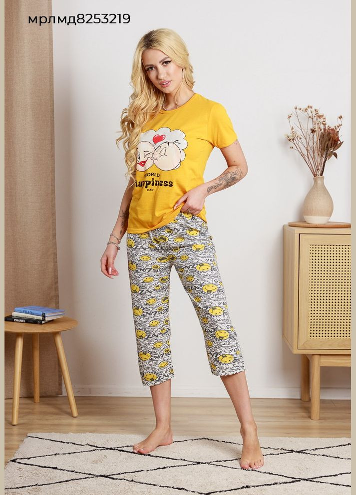 Прозорий жіночий комплект капрі та футболка Marilynmod